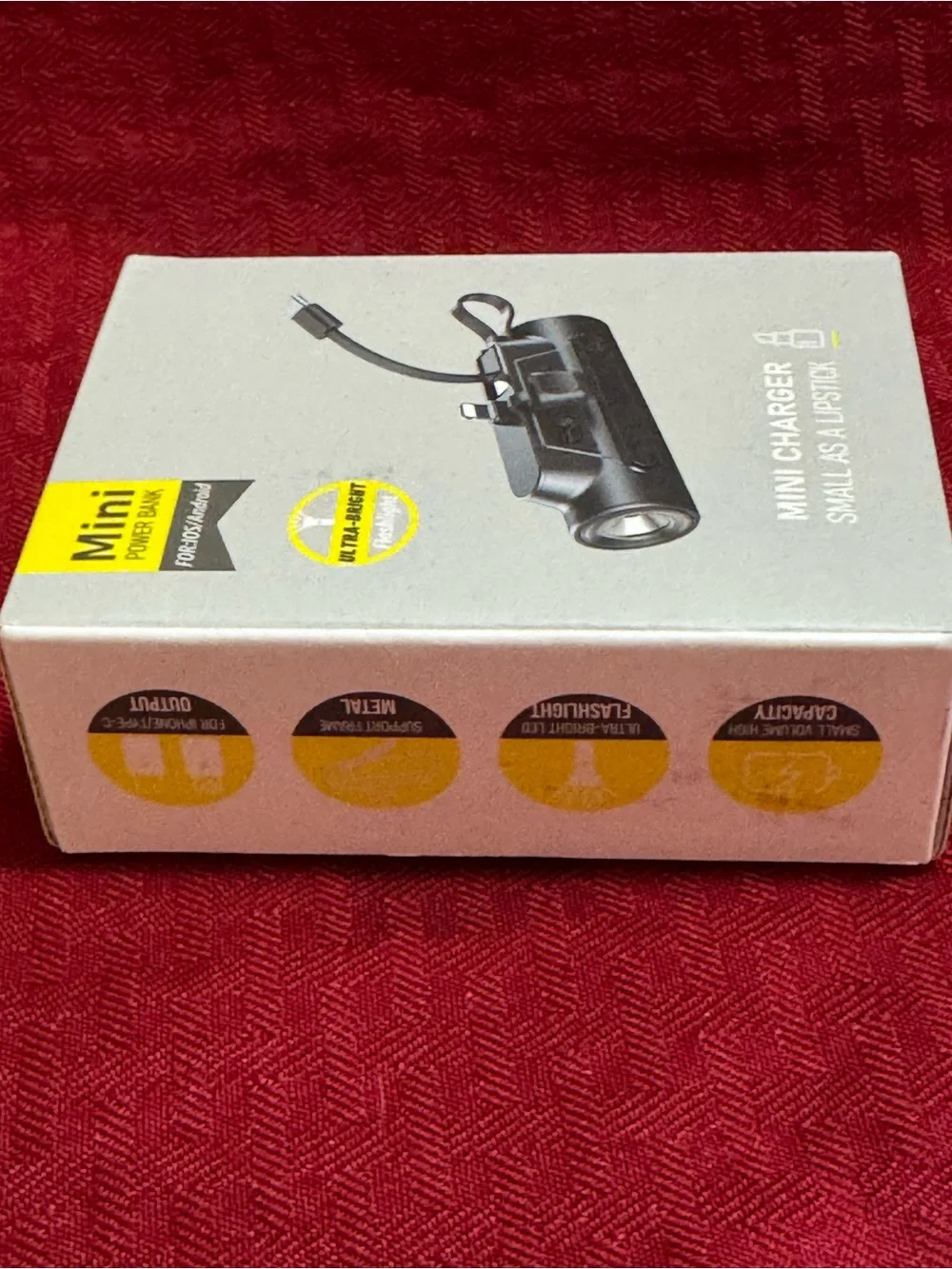 Mini Power Bank Portable Charger with Flashlight